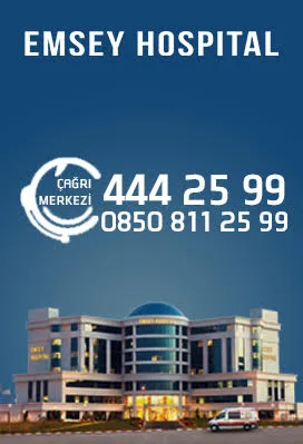 Bâtiment d'Emsey Hospital à Pendik et centre d'appels : +90 444 25 99